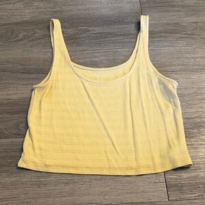American Eagle Outfitters Mustard Ribbed Crop Tank Top